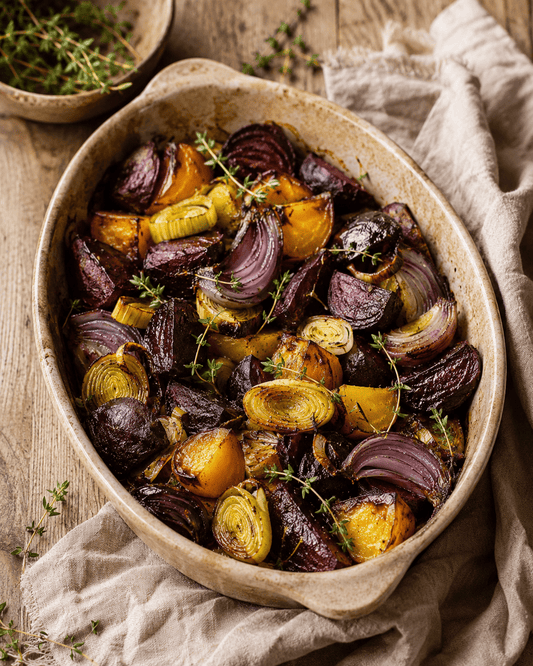 Roasted Beets, Leeks & Red Onion - Vicky DeRosa
