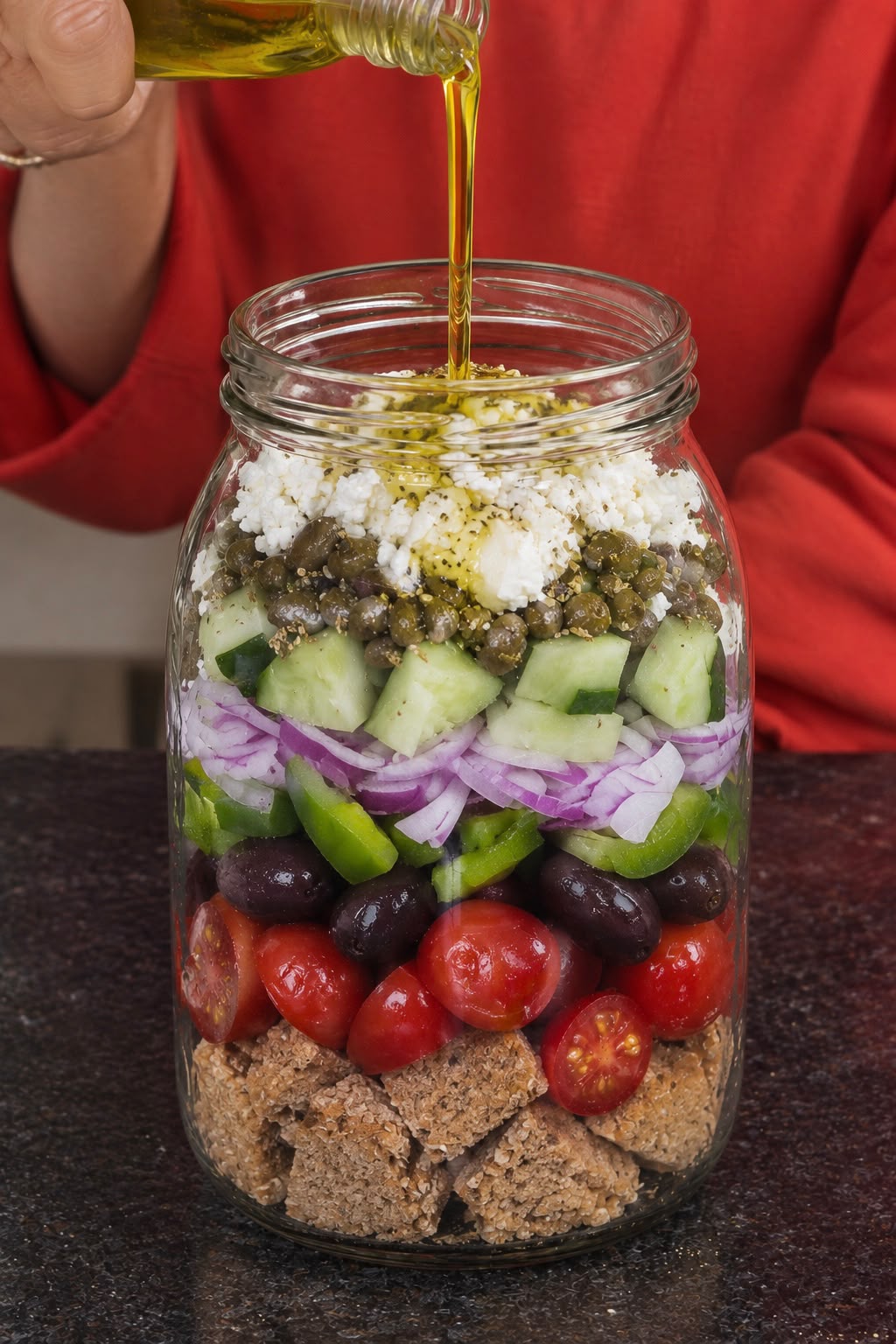 V Greek Salad in a Jar - Vicky DeRosa