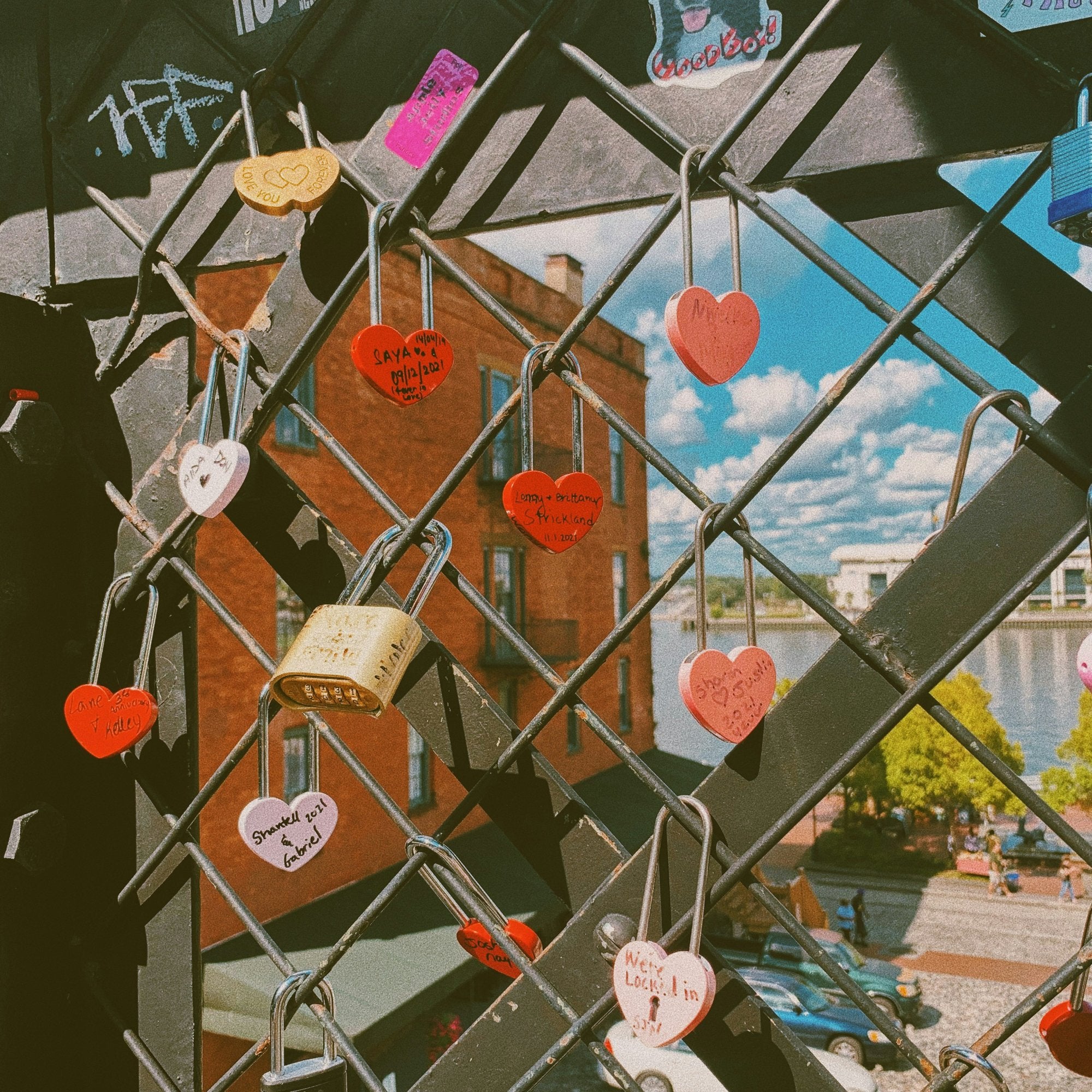 Love locks on a bridge