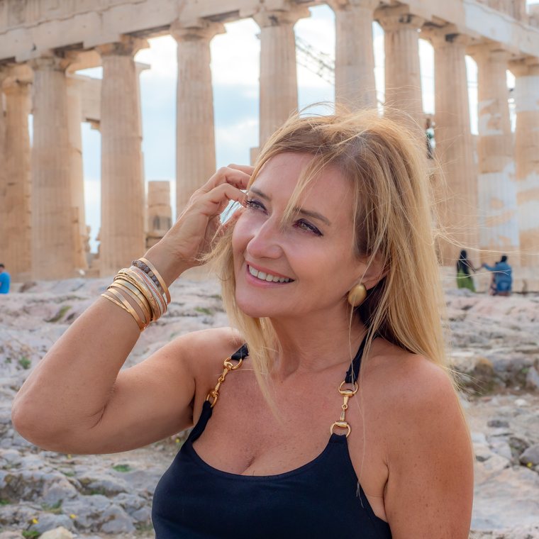 Vicky DeRosa at the Parthenon, Athens